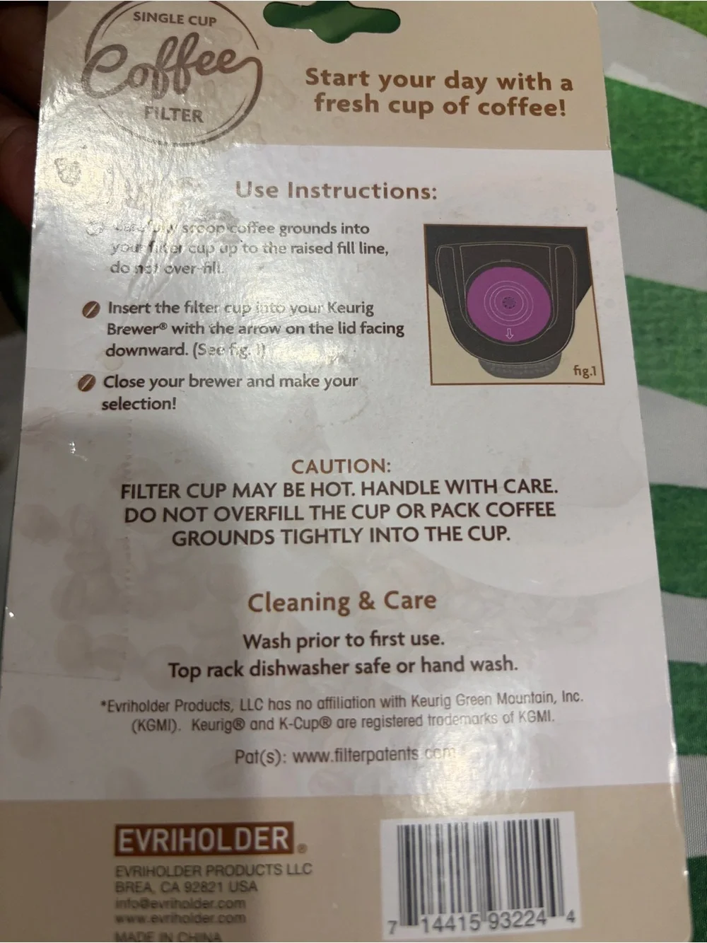 Single Cup Reusable Coffee Filter - Purple
